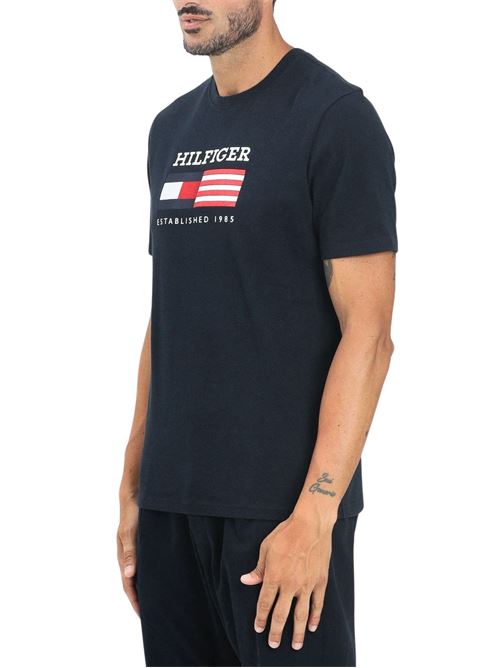 T-shirt blu in cotone Tommy Hilfiger | MW0MW39843DW5